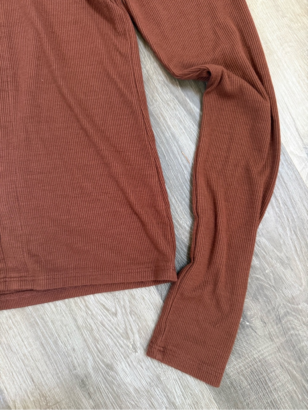 Joah Brown Invisible Zip Ribbed Long Sleeve Small Medium - Picture 5 of 9